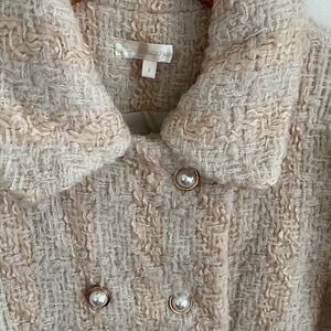 LoveShackFancy Cream Textured Teddy Jacket